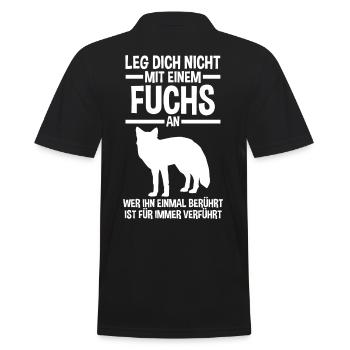Fuchs - Männer Poloshirt - Schwarz - Hinten - Kai (181cm)