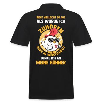 Huhn Hühnerstall Bauernhof Bauer Landwirt Hühner - Männer Poloshirt - Schwarz - Hinten - Kai (181cm)