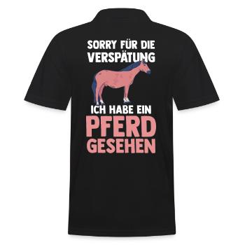 Pferd Reiten Bauernhof Bauer Pferdebesitzer Pferde - Männer Poloshirt - Schwarz - Hinten - Kai (181cm)