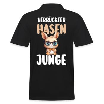 Kaninchen Hase - Männer Poloshirt - Schwarz - Hinten - Kai (181cm)