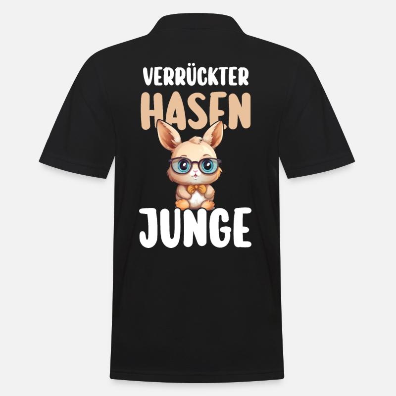 Kaninchen Hase - Männer Poloshirt - Schwarz