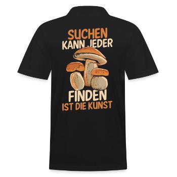 Pilz Pilze Pilzjäger Pilzsammler - Männer Poloshirt - Schwarz - Hinten - Kai (181cm)