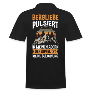 Bergsteiger Wandern Wanderer Klettern Bergsteigen - Männer Poloshirt - Schwarz - Hinten - Kai (181cm)