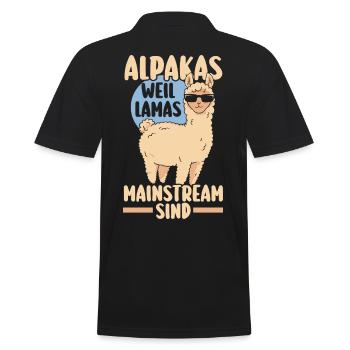 Alpaca - Men's Polo Shirt - black - Back - Kai (181cm)