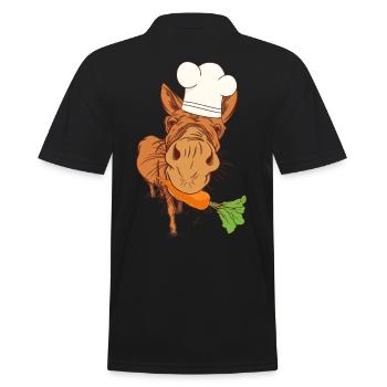 Koch Köche Köchin Esel Küche Kochkunst Gastgeber - Männer Poloshirt - Schwarz - Hinten - Kai (181cm)
