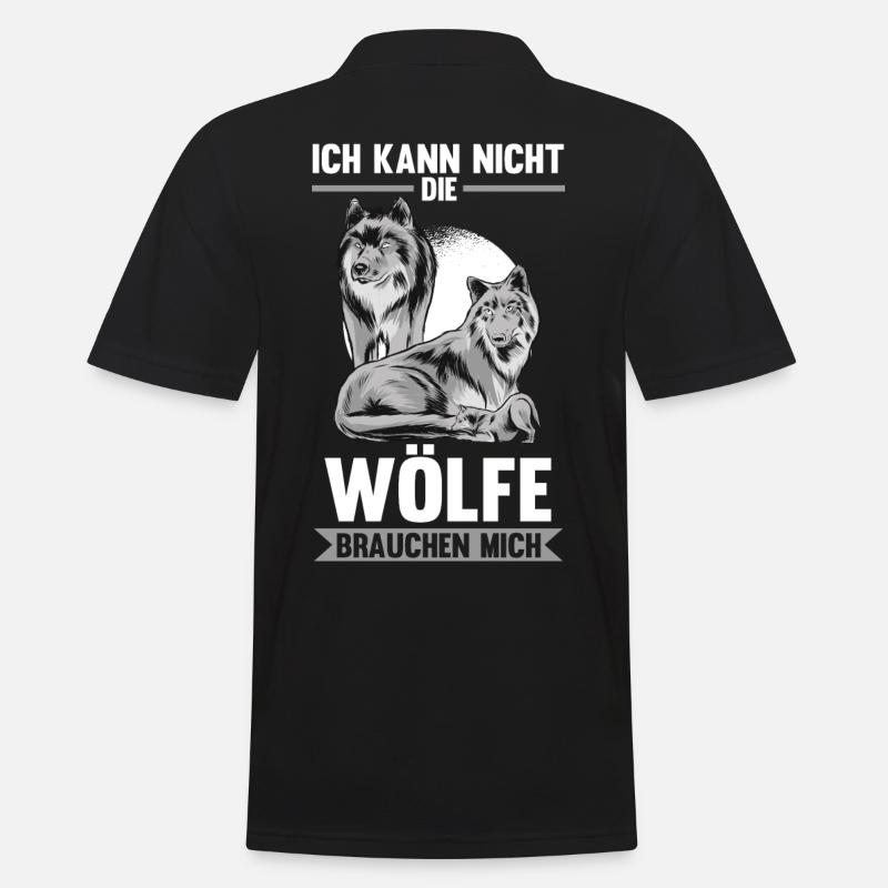 Wölfe Waldtier Wolf - Männer Poloshirt - Schwarz
