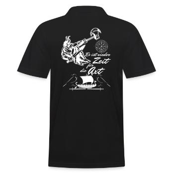 Viking-It's time for the axe again - Men's Polo Shirt - black - Back - Kai (181cm)