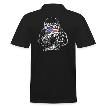 Caniche miniature Amérique Flag Dogs Wilsigns - Polo Homme - noir - Dos - Kai (181cm)