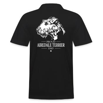 Airedale Terrier Dad Dog Dog Wilsigns - Men's Polo Shirt - black - Back - Kai (181cm)