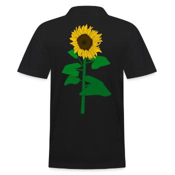 Sonnenblume in voller Pracht - Männer Poloshirt - Schwarz - Hinten - Kai (181cm)