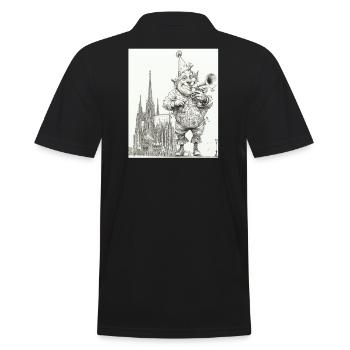 Köln Alaaf , clown trompete Narren Kunst Karneval - Männer Poloshirt - Schwarz - Hinten - Kai (181cm)