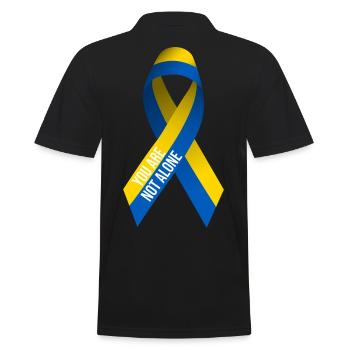 Support Ukraine Peace Design - Not Alone - Men's Polo Shirt - black - Back - Kai (181cm)