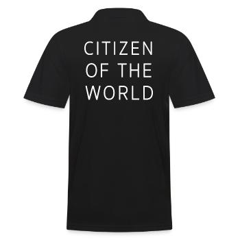 Citizen of the World Citoyen Voyage Cadeau - Polo Homme - noir - Dos - Kai (181cm)