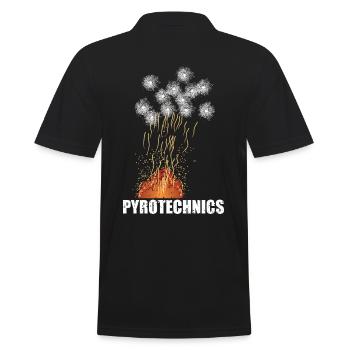Pyrotechnics - Männer Poloshirt - Schwarz - Hinten - Kai (181cm)
