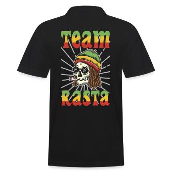 Team rasta | rasta ma | rastafarisme | dreadlocks - Polo Homme - noir - Dos - Kai (181cm)