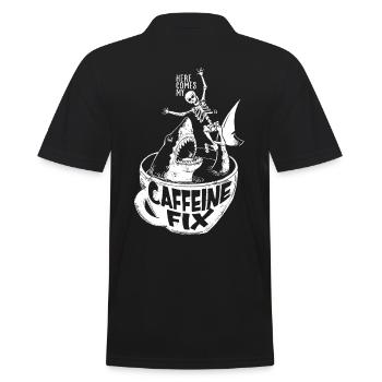 Caffeine Shark - Männer Poloshirt - Schwarz - Hinten - Kai (181cm)