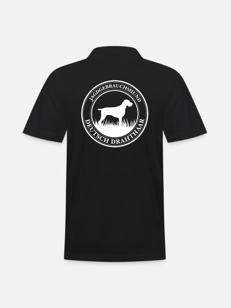 Deutsch Drahthaar Jagdgebrauchshund Jagdhunde - Männer Poloshirt - Schwarz