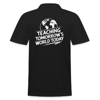 Globe Design for Teachers & Educators - Men's Polo Shirt - black - Back - Kai (181cm)