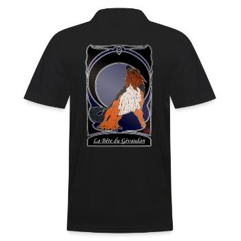 La Bete du Gevaudan - folklore Lozere Ardeche - Männer Poloshirt - Schwarz - Hinten - Kai (181cm)