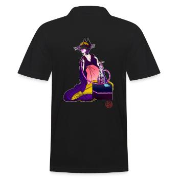 Bijinga Futuristic woman and shisha - Men's Polo Shirt - black - Back - Kai (181cm)