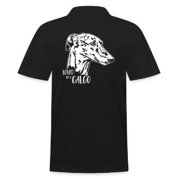 Loved by a GALGO Hundespruch Wilsigns - Männer Poloshirt - Schwarz - Hinten - Kai (181cm)