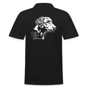 CURLY COATED RETRIEVER Hunde Portrait Wilsigns - Männer Poloshirt - Schwarz - Hinten - Kai (181cm)