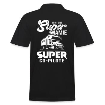 Mamie camping car cadeau grand parents - Polo Homme - noir - Dos - Kai (181cm)