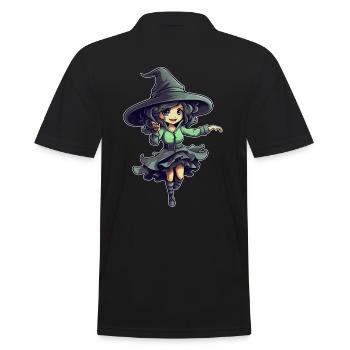 Halloween design sorcière mignonne - Polo Homme - noir - Dos - Kai (181cm)