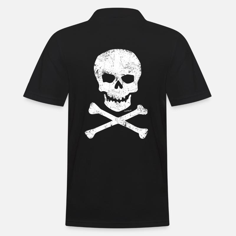 Totenschädel und Knochen - Männer Poloshirt - Schwarz