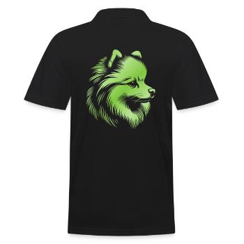 Poméranie, Poméranien, Tête De Chien, Dessin Vert - Polo Homme - noir - Dos - Kai (181cm)
