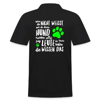 HUND erziehen - Männer Poloshirt - Schwarz - Hinten - Kai (181cm)