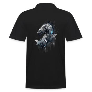 Mecha Tier Tiger Wolf Fuchs Pferd Cyborg - Männer Poloshirt - Schwarz - Hinten - Kai (181cm)