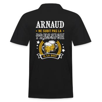 Arnaud bière cadeau arnaud fêtes - Polo Homme - noir - Dos - Kai (181cm)