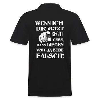 lustige Fun Sprüche Besserwisser Klugscheißer - Männer Poloshirt - Schwarz - Hinten - Kai (181cm)