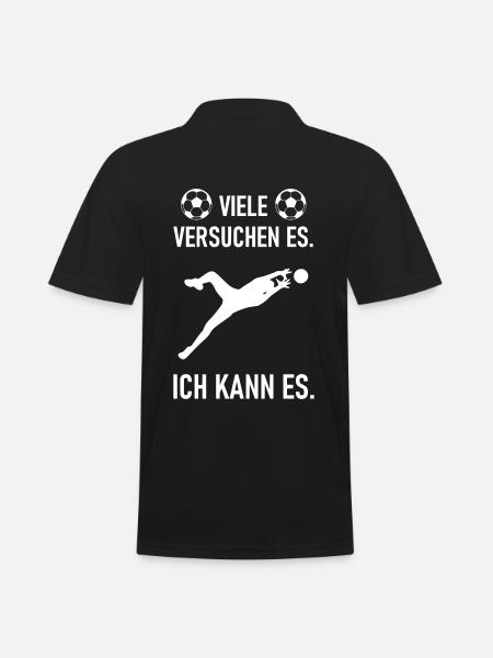 Ich kann es als Fußball Torwart - Männer Poloshirt - Schwarz