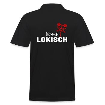 Eisenbahn Lokomotive Zug Bahnhof - Männer Poloshirt - Schwarz - Hinten - Kai (181cm)