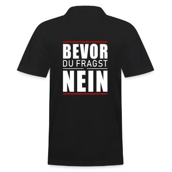 Bevor du fragst nein - Männer Poloshirt - Schwarz - Hinten - Kai (181cm)