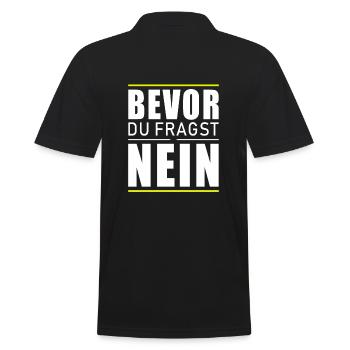 Bevor du fragst nein - Männer Poloshirt - Schwarz - Hinten - Kai (181cm)