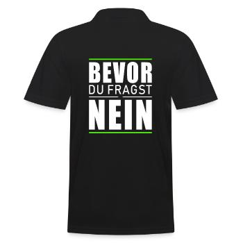 Bevor du fragst nein - Männer Poloshirt - Schwarz - Hinten - Kai (181cm)