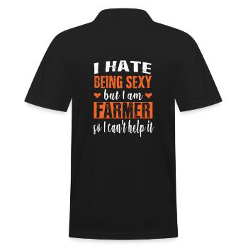 Sexy Farmer - I hate being sexy - Männer Poloshirt - Schwarz - Hinten - Kai (181cm)