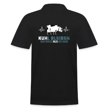 landleben cool kuhl bleiben kuh bauernhof - Männer Poloshirt - Schwarz - Hinten - Kai (181cm)