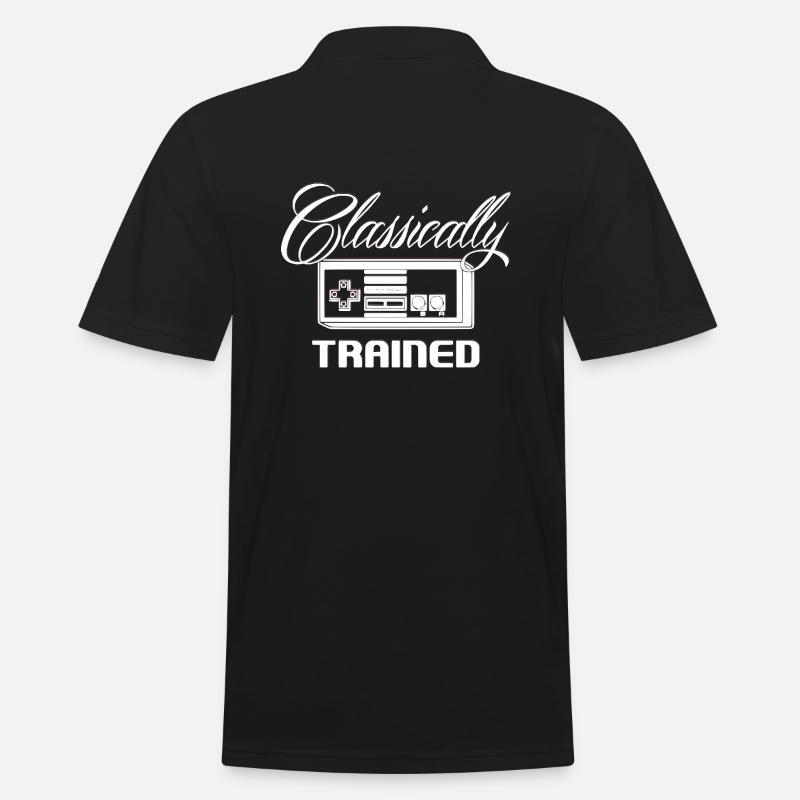 GAMER rétro formé de manière classique - Polo Homme - noir