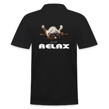ENGLISH BULLDOG just relax Wilsigns dog bulldog - Men's Polo Shirt - black - Back - Kai (181cm)