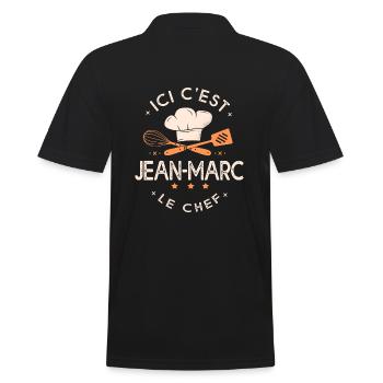Jean Marc Chef Ici c est Jean-Marc le chef - Polo Homme - noir - Dos - Kai (181cm)