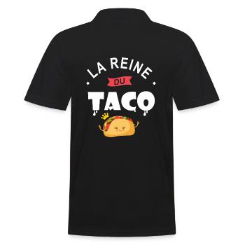 la reine du taco cadeau femme chef taco - Polo Homme - noir - Dos - Kai (181cm)