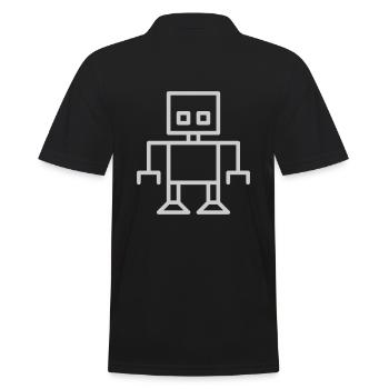 Roboter - Männer Poloshirt - Schwarz - Hinten - Kai (181cm)
