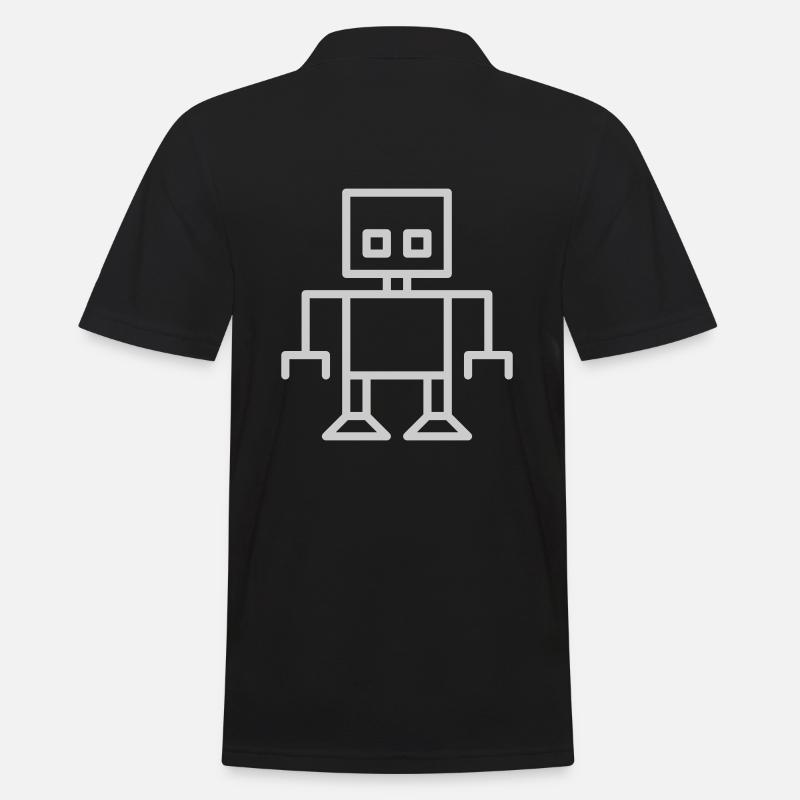 Roboter - Männer Poloshirt - Schwarz