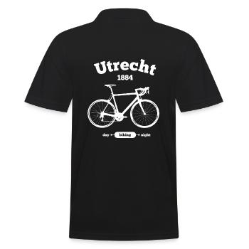 Fahrrad Utrecht - Männer Poloshirt - Schwarz - Hinten - Kai (181cm)
