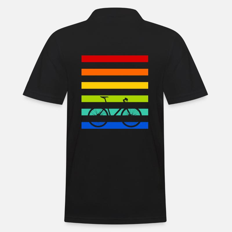 Fahrrad Regenbogen Streifen - Männer Poloshirt - Schwarz