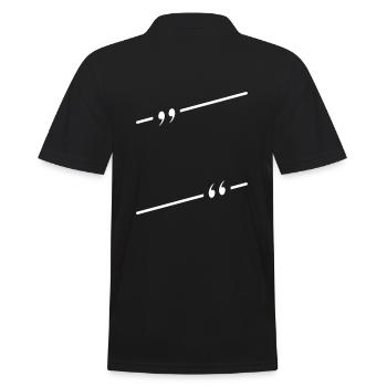 schlichtes grafisches Design mit Anführungszeichen - Männer Poloshirt - Schwarz - Hinten - Kai (181cm)